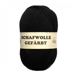 Schurwolle 100% Schafwolle schwarz gefärbt 3f NS3-4