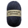 Schurwolle 100% Schafwolle blau meliert 3f NS3-4